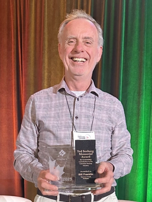 Bill Franklin, P.Eng. receiving the CPA Ted Seeberg Memorial Award in 2025