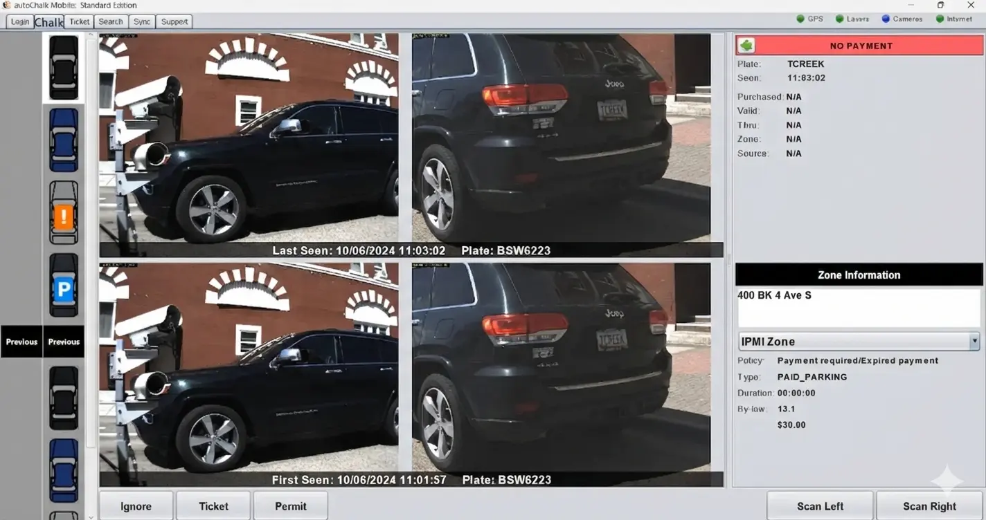 autoChalk Mobile user interface showing heads-up display