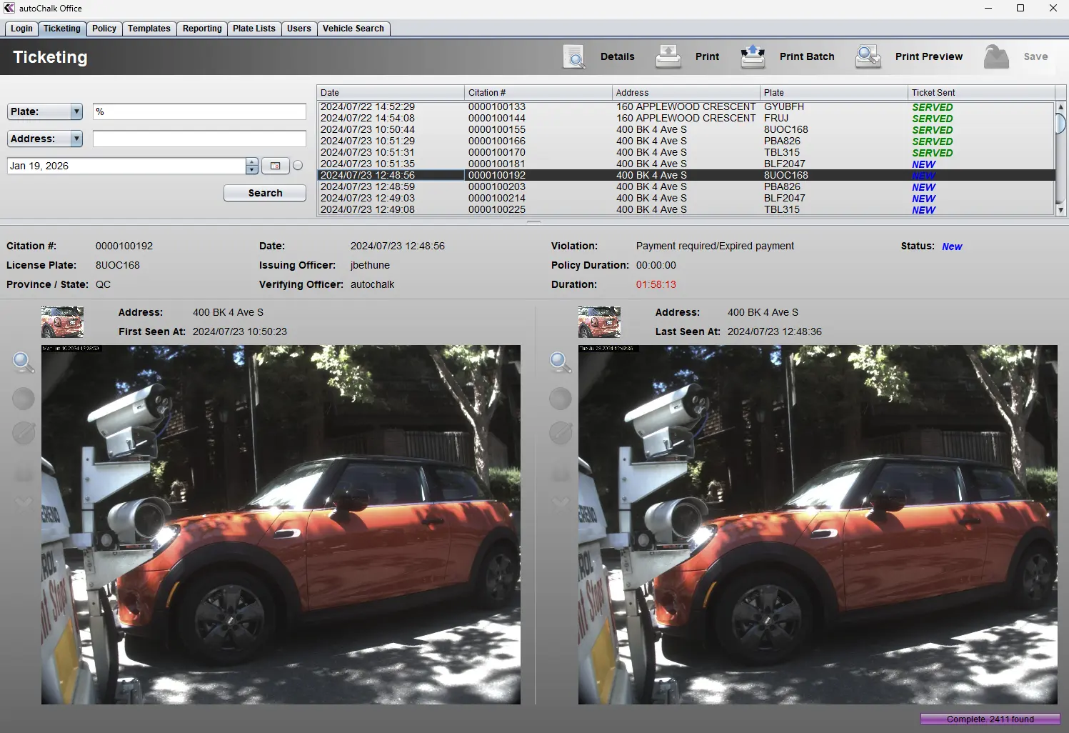 autoChalk Office management interface