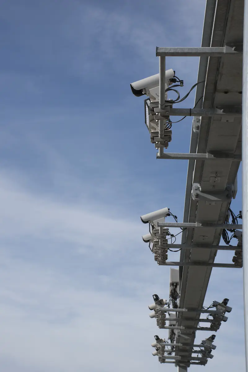 autoChalk Parkade camera mounted on parking structure gantry